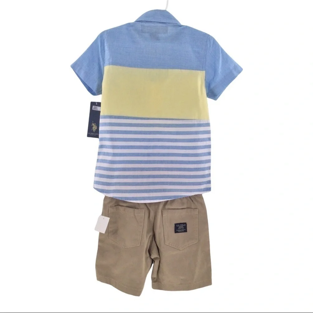 #016 Polo‎ Assn. Boys Nautical Shirt and Shorts Set